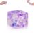 Glitter Ice Cube Squishy Toy, 5cm (1.97in) Soft Slow Rising Squeeze Cube for Kids Ages 3+ & Adults, Sensory Desk Toy for Travel, Party Favors & Everyday Play(Purple)