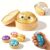 Glitter Yellow Dumpling Squishy Toy Glitter – Bao bun Squeeze Fidget Toy with Slow Rise Feel and Steamer case for Gifts
