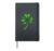 Glittery Green Four Leaf Clover for St. Patrick’s Day Hardcover Journal, Black
