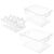 GLOBLELAND 3 Pack 3 Sizes Clear Stackable Storage Bins Large Acrylic Organizer Containers Bins for Kitchen Pantry Fridge Bathroom Closet