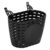 GLOGLOW Basket Thickened Plastic Black 21x12x14cm, 2 Strap Fast Install, Hollow Drain, for Scooter Junior Tricycle Ride On Storage