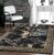 GLORY RUGS Area Rugs Marble 2×3 Black Gold Carpet Modern Abstract Rug Living Room Dining Bedroom Rug