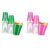 Glotoch 12 oz Disposable Plastic Party Cups Variety Pack, 100 Count Green & Pink Cups for Parties, BBQs, Picnics, Events and Celebrations