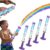 Glowing Rainbow LED Water Blaster,Fireworks Water Spray Gun | Pull Push,Led Light,Durable and Sturdy,Comfortable Grip,for Outdoor Summer Water Games (4 Pack)