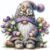 Gnome Wooden Puzzles for Adults, 200pcs Wooden Jigsaw Puzzles for Adults, Gnome Flowers Unique Shaped Jigsaw Puzzles Creative Gift for Friend Family Game Medium Size 10.6” x 9.8”