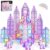 GobiDex 100PCS Unicorn Magnetic Tiles with 6 Unicorns, Princess Castle Unicorn Toys for Girls Age 4-6, Magnetic Building Blocks Toys for 3 4 5 Year Old Girl Birthday Gifts