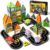 GobiDex 60PCS Mini Magnetic Tiles City Road Set with 4 Cars, Travel Magnetic Blocks Building Toys for Creative City Builds, Educational Birthday Gifts for Boys Ages 3+
