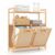 GOFLAME Bamboo Double Tilt Out Laundry Hamper Cabinet with Shelves