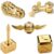 Gold 5 Metal Fidet Toys Set Bulk, Fidget Cube, Fidget Chain, Fidget Roller, Orb Fidget Spinner, Hammer Spinner, Desk Toy Stress Relief Focus Anti Anxiety Toy for Kids Adults