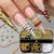 Gold Beads Nail Art Charms 1Box Three Color Nail Rhinestones Gold Crystal Flat Back Beaded Chain Nail Gems 3D Pearl Nail Diamonds Acrylic Alloy Beads Nail Charm for Women DIY Manicure Decoration