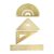 Golden Brass Ruler Set Precision Metal Drawing Tools with Protractor Triangle Squares for Architecture Drawing School Office 7 Inch