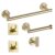 Gold Finished Modern Bathroom Towel Rack Set