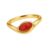 Gold Plated Marquise Carnelian Ring for Women, Natural Orange Red Gemstone Wave Bypass Band Ring, Minimalist Dainty Stackable Statement Handmade Jewelry Christmas Gift for Her Size 10.5