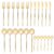 Gold Silverware Set, Stainless Steel Flatware Set, 24-Piece Modern Utensils Set with Knife Spoon, Rustproof Cutlery for Home, Party, Wedding, Banquet