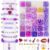 Goldwise Jewelry Making Bead Kit for Adults – Purple Glass & Clay Beads with Letter Beads and Charms, DIY Bracelets & Fashion Accessories Supplies