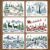 GOMAKERER 6 Sheets Winter Christmas Stencil for Painting, Snowflake Snowman Reindeer and Santa’s Sleigh Drawing Templates Reusable PET Winter Scene Stencils for Painting on Wall Wood Home Decor
