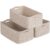 Goodpick Baskets for Organizing, Storage Basket for Shelves, Baskets for Gifts, Woven Bakset 3 Pack for Living Room, 11 x 7 x 4.5 in, White & Brown