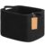 Goodpick Small Woven Storage Basket with Handles, Rectangle, Black