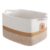 Goodpick Woven Rope Storage Basket, 13″ x 10″ x 9″, White & Camel Mix