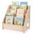 GOOPESTRY 5 Tier Kids Bookshelf and Storage Organizer Pinewood Desktop File Organizer Rectangle Children’s Bookshelf Wooden Front Facing Book Display Shelf for Children Room Playroom