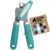 GORILLA GRIP Upgraded Model Stainless Steel Smooth Edge Manual Can Opener and Bottle Openers, US Designed, Comfortable Handle, Oversized Handheld Turn Knob, Multifunctional Kitchen Tool, Turquoise