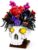 Gothic Skull Flowers Building Set,White Skeleton with Red & Purple Bouquet
