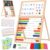 Gotoofun Wooden Abacus for Kids Math – Double-Sided Blackboard Whiteboard for Toddlers with 308 Magnetic Number & Fruit Cards, 100 Counting Sticks Montessori Educational Toys Homeschool Essentials