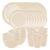 GOURMETIFIC® Nature Dinnerware Set Wheat Straw Plates Bowls Cups and Dishes for Kitchen Dining Camping and Everyday Meals (32, Cream)