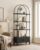 GOUUN Arched Bookshelf with Doors 71 Inches Tall Arch Bookcase Black Mid Century Modern Book Shelf with Storage Cabinet Heavy-Duty Shelving Board Aesthetic Display Shelving Unit for Living Room/Office