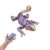 Gradient Blue Articulated Chameleon Toy, Glossy 3D Printed Lizard Fidget with Smooth Joints, Unique Desk Decor（Golden Purple）