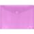 Grafoplás Pack of 10 Plastic Envelopes | Velcro | Folio Plus | Lavender | Multiline | 33.5 x 24 cm | Translucent Lined Polypropylene | Perfect for A4 Documents