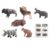 Gralara Jungles Animal Playset Imaginative Play, Wild Animal Model Set BL-10212 Hippo, Grey Fox, American Bison, Moose, Rhinoceros, Brown Bear 119g