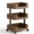 Gralara Wooden Side Table with Wheels Portable Rolling Side Table Space Saving Rolling Nightstand for Bedroom