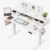 Grandder Electric Standing Desk with Two Drawers, Curved Sit to Stand Up Height Adjustable Desk with Storage Shelf for Home Office, 55 * 26 Inch, Study, Ergonomic Adjustable Computer Desk, White