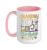 Grandma Of The Birthday Boy Science Birthday Party Ceramic Mug, Pink/White, 15oz