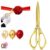 Grand Opening Ribbon Cutting Kit -10.83″ gold scissors, 157″ red ribbon, 11.8″ flower ball, 40 Balloons（Gold & Red）white gloves. suitable for commercial grand opening and unveiling ceremonies
