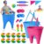 Granny Pants Yard Game Set for Adults and Kids, Team Outdoor Party Game with Bouncy Balls, Blindfolds, Medals, Whistles and Suspenders, Funny Field Day Family Reunion Backyard Games(2 Set)