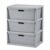 Gray Plastic 3‑Drawer Storage Tower, Organizer with Removable Decorative Bins, Tool‑Free Simple Assembly