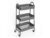 Gray Rolling Utility Cart 3 Tier,Metal Mesh Baskets,99 lbs,Locking Wheels