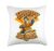Great Blue Heron in Halloween Sweater Retro College Mascot Throw Pillow