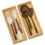 Greatseas Kitchen Drawer Organizer Bins, Stackable Bamboo Deep Drawer Organizer for Silverware, Utensils, Cutlery, Flatware, Junk Drawer, Dresser, Bathroom, 15″ x 6″ x 2.5″ (Set of 2)