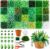 Green Beaded Plant Kit with Pot & Foam,1606PCS Glass Beads