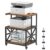 GreenForest Folding Desk No Assembly and Printer Stand, Walnut
