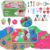 greenglo Kids Sensory Sand Playset – 2.2 LBS Colored Sand (1* Soft Magic, 3* Firm Modeling) with 23 Cake & Dessert Molds w Sensory Bin, Educational Sand Kit for Toddlers & Kids Ages 3-8