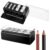 Grevosea 5 Hole Cosmetic Pencil Sharpener, Dual Holes Makeup Eyeliner Sharpener with Lid, Portable Manual Tool Makeup Pencil Sharpeners for Eyebrow Lip and Eyeliner Pencils Black