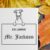 Greyhound Peeking Ex Libris Book Stamp, Duo Hand Mount, 1-5/8 Square