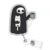 Grim Reaper Badge Reel, Gothic Skeleton Cat Retractable ID Badge Holder