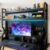 GRIPITHPY Heavy-Duty Desk Shelf Organizer with Pegboard,Dorm Desk Hutch Shelf k Shaped Stand,Multipurpose 2-Tier Desktop Display Rack for Office Dorm Gaming Desks(53.1″ Lx9.9 Wx39 H,Black)