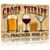 Group Therapy Practiced Here Aluminum 8X12in Retro Style Wall Decor Sign Featuring Assorted Beer Wine Cocktail Shot Glass Designs For Home Bar