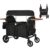 GROWNEER 4 Seater Stroller Wagon for Kids, Foldable Wagon Stroller with Removable Canopy, One-Hand Folding, Adjustable Push & Pull Handles, Snack Tray, Large Storage, All-Terrain Wheels, Black